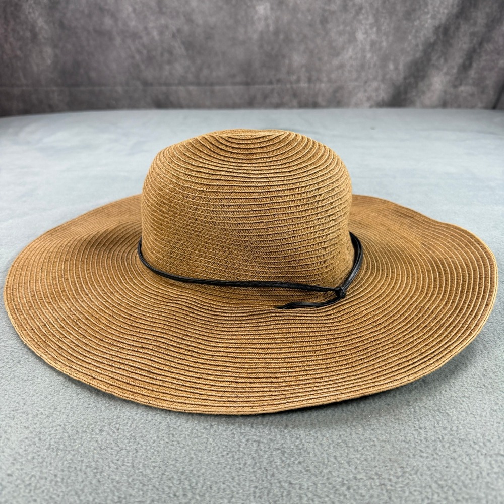Stone Age Tan Natural Straw Wide Brim Floppy Sun Hat SWT-3640 - Picture 1 of 8